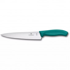 Кухонний шеф ніж 19 см Victorinox Swiss Classic гладке широке лезо Зелений (6.8004.19C1B)