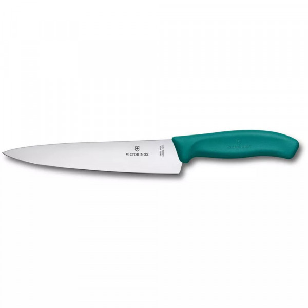 Кухонний шеф ніж 19 см Victorinox Swiss Classic гладке широке лезо Зелений (6.8004.19C1B)