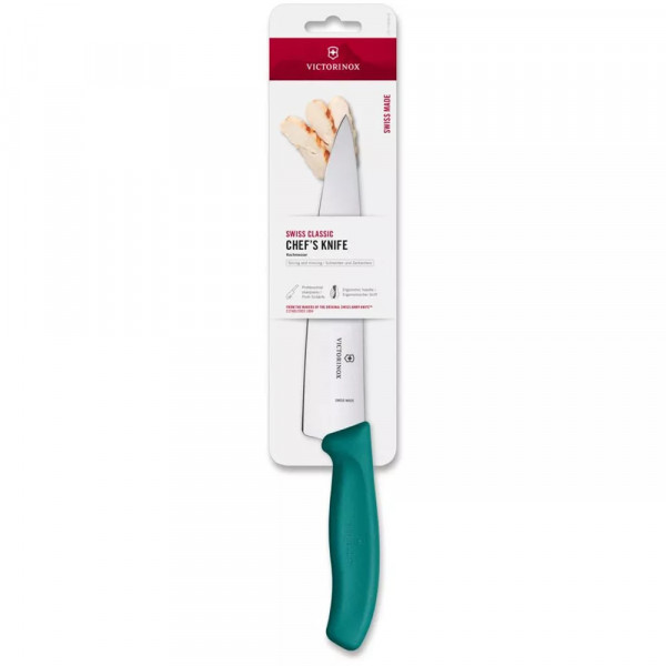 Кухонний шеф ніж 19 см Victorinox Swiss Classic гладке широке лезо Зелений (6.8004.19C1B) Кухонний шеф ніж 19 см Victorinox Swiss Classic гладке широке лезо Зелений (6.8004.19C1B)