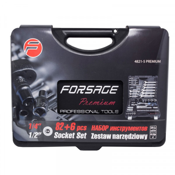 Набір інструментів 82+6пр. 1/2", 1/4" (6гр.) Forsage F-4821-5 PREMIUM