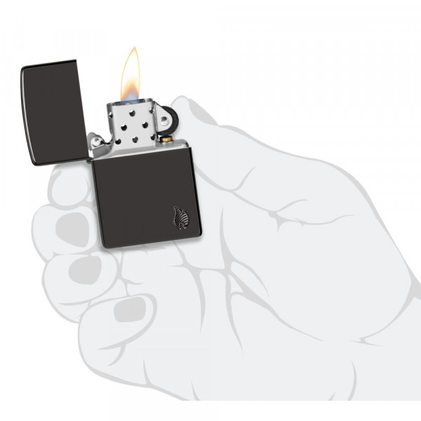 Запальничка Zippo (Зіппо) Armor® High Polish Black Flame Design 46402 Запальничка Zippo (Зіппо) Armor® High Polish Black Flame Design 46402