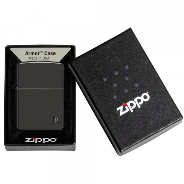 Запальничка Zippo (Зіппо) Armor® High Polish Black Flame Design 46402 Запальничка Zippo (Зіппо) Armor® High Polish Black Flame Design 46402
