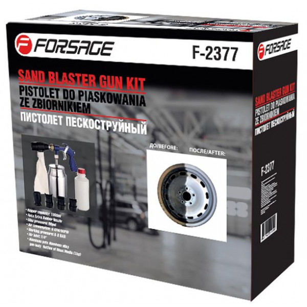 Пістолет піскоструминний пневматичний зі змінними насадками і піском (бачок-1л, сопло-3.2, тиск 6-8)