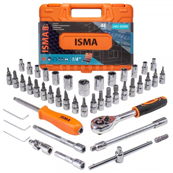 Набір інструментів 46 предметів 1/4'' (6гр.) (4-14мм) IS-2462-5 EURO
