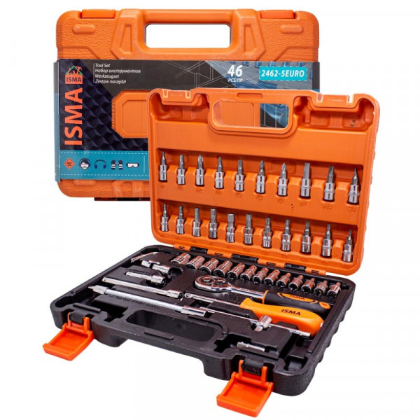Набір інструментів 46 предметів 1/4'' (6гр.) (4-14мм) IS-2462-5 EURO