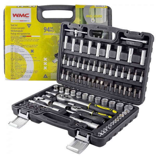 Набір інструментів 94пр. 1/4", 1/2" (6гр.) (4-22мм) WT-4941-5EURO