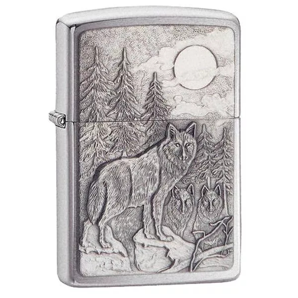 Запальничка  бензинова Zippo Classic Brushed Chrome Timberwolves, хром  (20855)