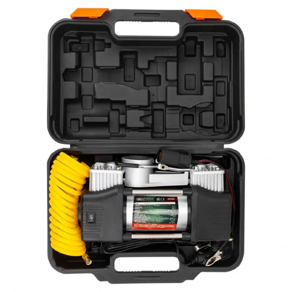 Компресор автомобільний з ліхтарем (12В, 65л/хв, 7 бар) у кейсі Rockforce RF-2014360