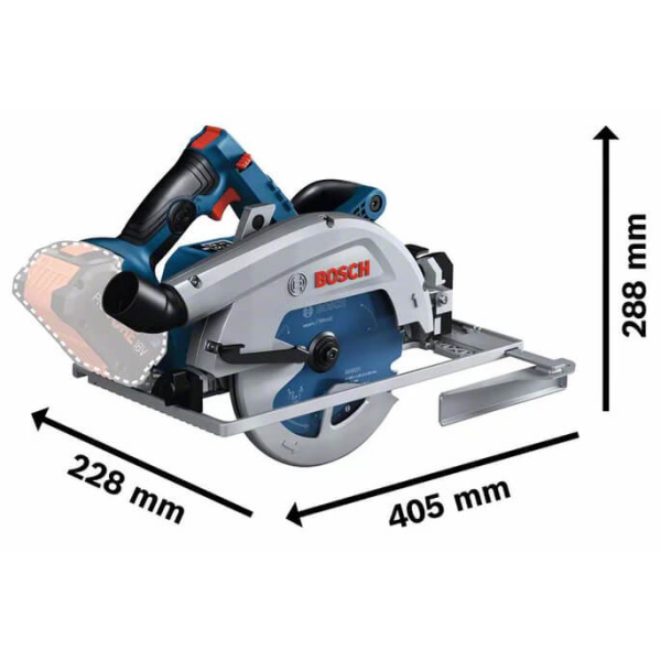 Акумуляторна циркулярна пила Bosch Professional GKS 18V-68 GC, в L-Boxx 238 із 2 акб ProCORE18V 8.0Ah, з/п GAL 18V-160 C 06016B5101