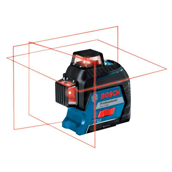 Лінійний лазерний нівелір Bosch Professional GLL 3-80 в кейсі з мішенню та чохлом 0601063S00