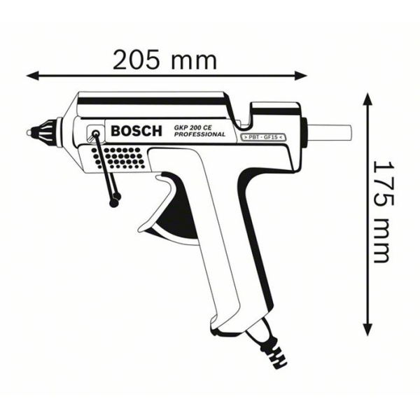 Клейовий пістолет Bosch Professional GKP 200 CE 0601950703