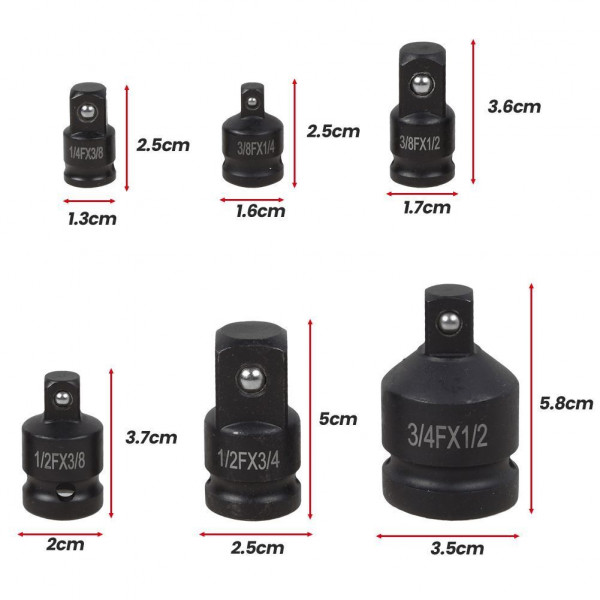 Набор ударных адаптеров 6 предметов REWOLT T1585