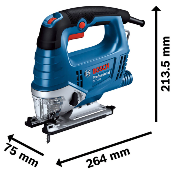 Лобзик Bosch GST 750 Professional в кейсі 06015B4121