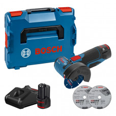 Болгарка акумуляторна Bosch Professional GWS 12V-76 в L-Boxx 102 з 2 акб GBA 12V 3.0Ah та з/п GAL 12V-40 06019F200B