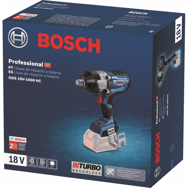 Гайковерт акумуляторний ударний GDS 18V-1600 HC Bosch (без АКБ та ЗУ) (06019M1000)