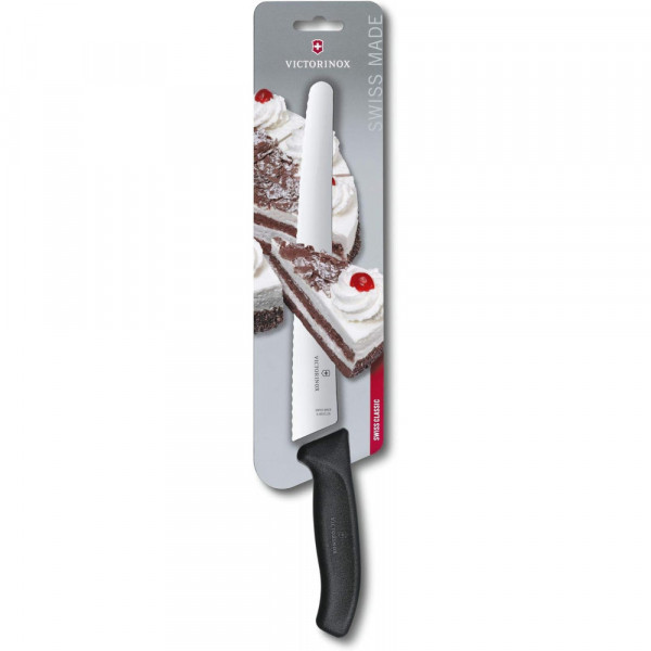 Ніж кондитерський Victorinox Swiss Classic 26см хвил чорн 6.8633.26B
