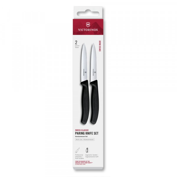 Набір ножів для чищення овочів Victorinox Swiss Classic 2 ножа чорн 6.7793.2