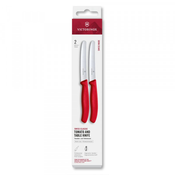 Набір ножів для томатів Victorinox Swiss Classic 2 ножа 11см хвил черв 6.7831.2C1