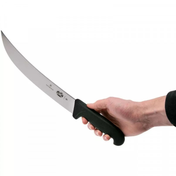 Обробний ніж м'ясника 25 см Victorinox Fibrox Cimeter Steak лезо зігнуте гладке Чорний (5.7303.25) Обробний ніж м'ясника 25 см Victorinox Fibrox Cimeter Steak лезо зігнуте гладке Чорний (5.7303.25)
