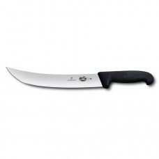 Обробний ніж м'ясника 25 см Victorinox Fibrox Cimeter Steak лезо зігнуте гладке Чорний (5.7303.25)