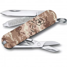 Складаний ніж брелок 58мм Victorinox Classic SD Army 1шар, 7 функцій Піксель пічний (0.6223.7_W3944pw)