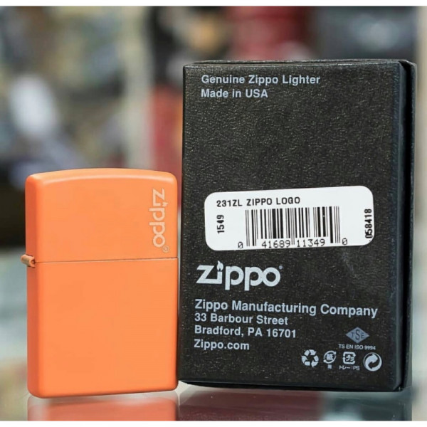 Запальничка Zippo (Зіппо) ORANGE MATTE w/ZIPPO LOGO 231ZL Запальничка Zippo (Зіппо) ORANGE MATTE w/ZIPPO LOGO 231ZL
