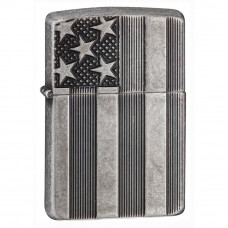 Запальничка Zippo (Зіппо) Armor® U.S.Flag Antq Silver 28974