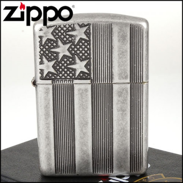 Запальничка Zippo (Зіппо) Armor® U.S.Flag Antq Silver 28974 Запальничка Zippo (Зіппо) Armor® U.S.Flag Antq Silver 28974
