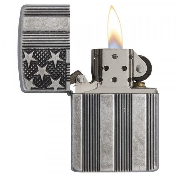 Запальничка Zippo (Зіппо) Armor® U.S.Flag Antq Silver 28974 Запальничка Zippo (Зіппо) Armor® U.S.Flag Antq Silver 28974