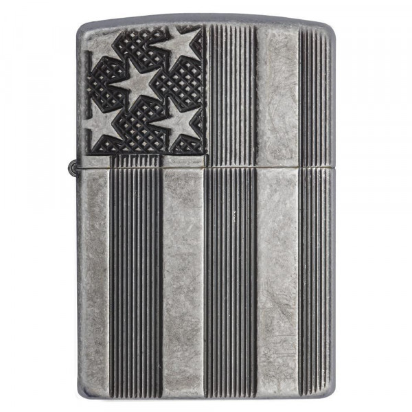 Запальничка Zippo (Зіппо) Armor® U.S.Flag Antq Silver 28974 Запальничка Zippo (Зіппо) Armor® U.S.Flag Antq Silver 28974