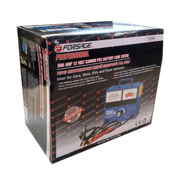 Тестер акумуляторних батарей, генераторів і пускового струму аналоговий (12 V , 500А)