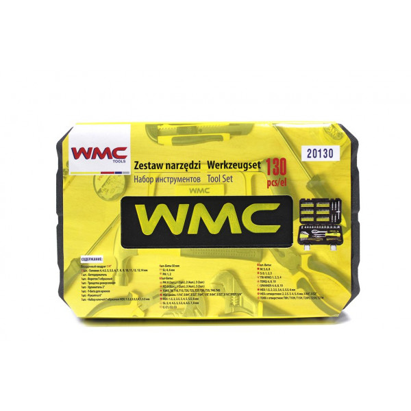 Набір інструментів 130 предметів 1/4" WMC TOOLS 20130