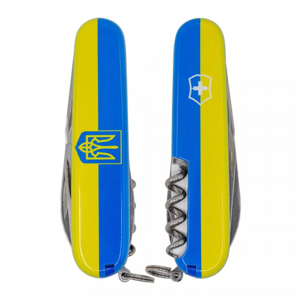 Складной нож Victorinox Climber Ukraine Герб на флаге горизонтальный (1.3703.3_T3040p) Складной нож Victorinox Climber Ukraine Герб на флаге горизонтальный (1.3703.3_T3040p)