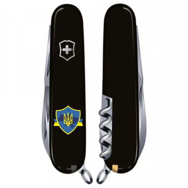 Складной нож Victorinox Climber Ukraine Трезубец на щите с лентой (1.3703.3_T1070u)