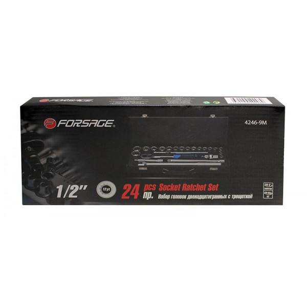 Набір інструментів 24 предмети 1/2'' (12гр.) (10-32мм) Forsage F-4246-9M