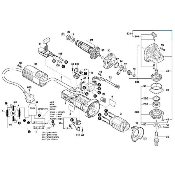 Кутова шліфмашина Bosch GWS 9-125 S Professional з регулюванням 0601396102 Кутова шліфмашина Bosch GWS 9-125 S Professional з регулюванням 0601396102