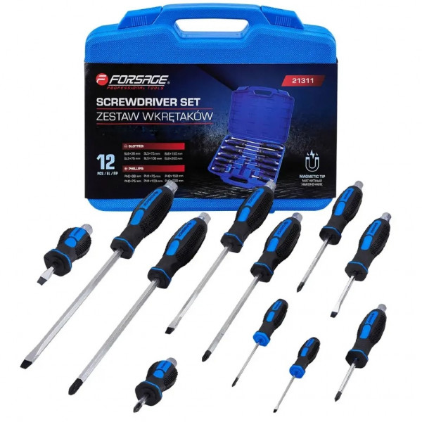 Набір силових ударних магнітних викруток 11пр. (SL/PH) Forsage F-21311