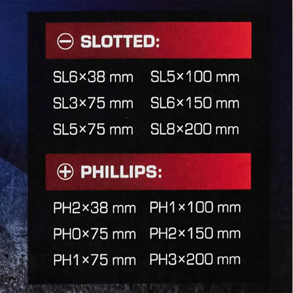 Набір силових ударних магнітних викруток 11пр. (SL/PH) Forsage F-21311