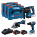 PRO набір з 3 інструментів BOSCH 18V: GSR + GBH + GWS + 2x GBA 5.0 Ah + GAL 18V-40(0615A5009G)