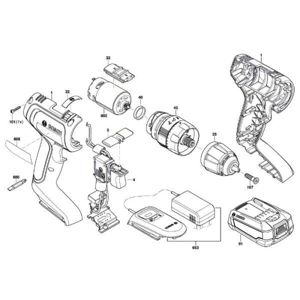 Дриль ударний Bosch UniversalImpact 18 в чемодані з 2 акб PBA 18V 1,5Ah W-A та з/п AL 1810 CV 06039C8101
