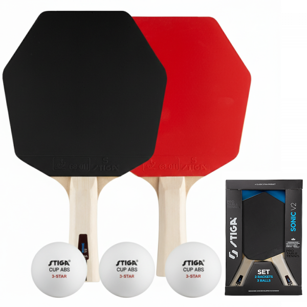 Набір для настільного тенісу Stiga Sonic V2 Cybershape 2 Bats 3 Balls (1210-1206-35) (931946)