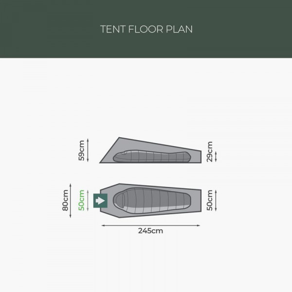 Намет одномісний Highlander Falcon Bivi Tent Pine Green (TEN165-PG) (931680)