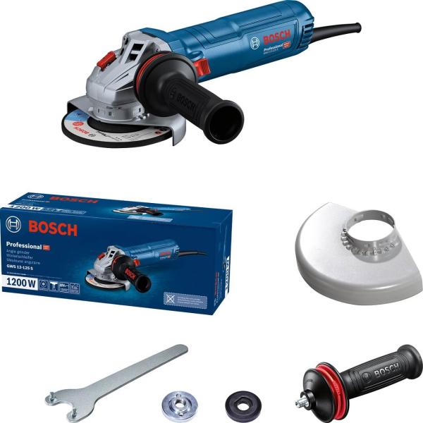 Кутова шліфмашина Bosch Professional GWS 12-125 S з регулюванням і антивібраційною рукояткою 06013A6020