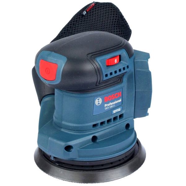 Ексцентрикова шліфмашина акумуляторна Bosch Professional GEX 185-LI в кейсі з акб GBA 18V 4.0Ah і з/п GAL 18V-40 06013A5021