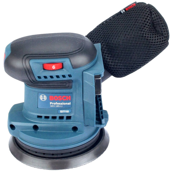 Ексцентрикова шліфмашина акумуляторна Bosch Professional GEX 185-LI в кейсі з акб GBA 18V 4.0Ah і з/п GAL 18V-40 06013A5021