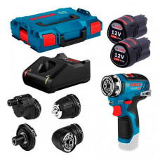 Безщітковий акумуляторний шурупокрут Bosch Professional GSR 12V-35 FC із 4 адаптерами в L-Boxx 102 із 2 акб GBA 12V 3.0Ah та з/п GAL 12V-40 06019H3000