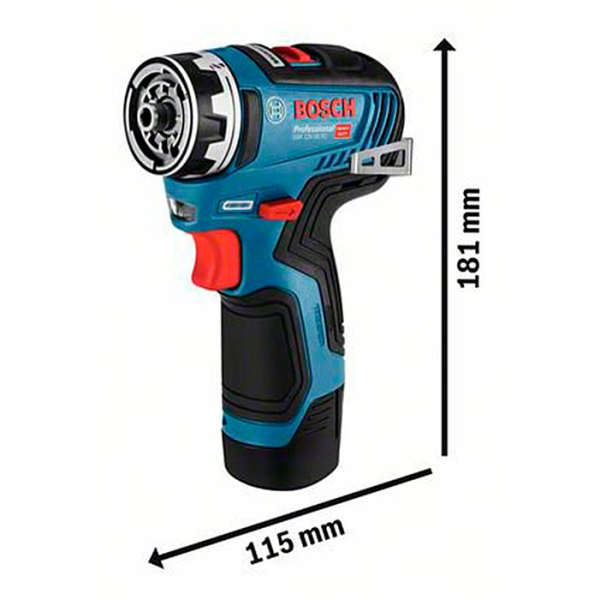 Безщітковий акумуляторний дриль-шурупокрут Bosch GSR 12V-35 FC Professional в L-Boxx 102 із 4 адаптерами, без акб та з/п 06019H3003