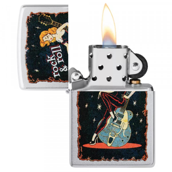 Запальничка бензинова ZIPPO Cool Chick Design, сатиновий хром (48930) Запальничка бензинова ZIPPO Cool Chick Design, сатиновий хром (48930)