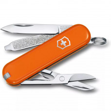 Складаний ніж брелок 58мм Victorinox CLASSIC SD Mango Tango 2 шари, 7 функцій, помаранчеий (0.6223.83)