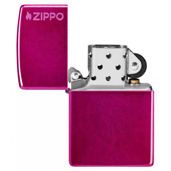 Запальничка бензинова Zippo Classic Candy Raspberry Zippo Logo глянцевий Малиновий (24003 ZL)